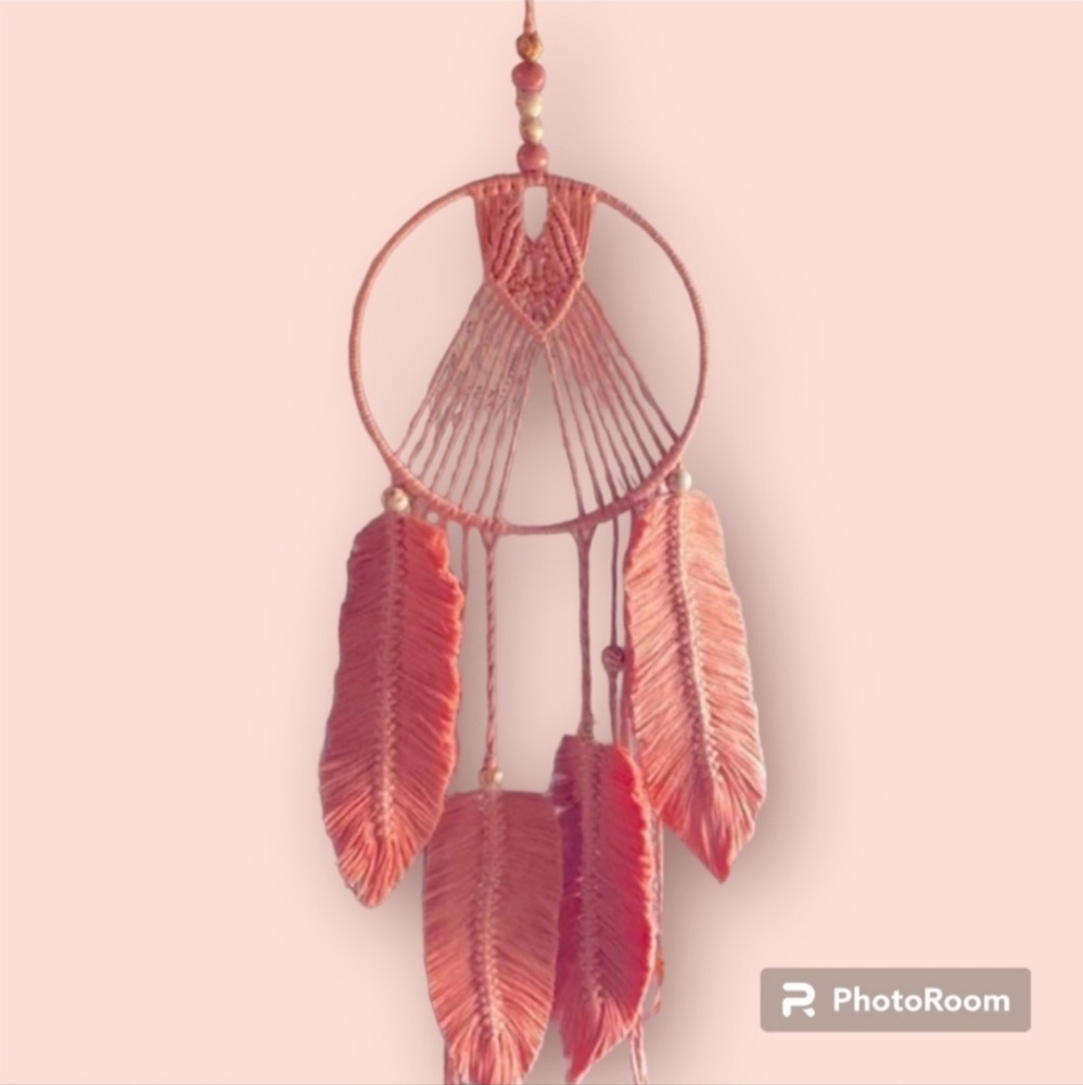 Hand Crafted Macrame Feather Dream Catcher Hanging wall art Decor